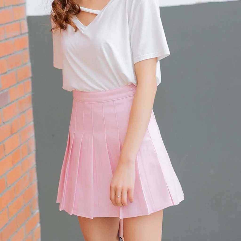Women Cute Mini Pleated Skirt Summer Preppy Girl Y2k A-Line Skirts Casual Sexy High Waist Tennis Skater Short Skirt