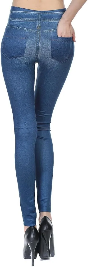 Women Fleece Jean Leggings High Waisted Skinny Pants Warm Thermal Jeggings Stretch Denim Leggings Slim Fit Jeans