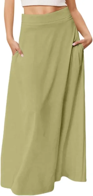 Women's 2025 Bohemian Long Skirts Flowy High Waist Floral Maxi Skirt Summer Regular Trendy A Line Casual Skirts