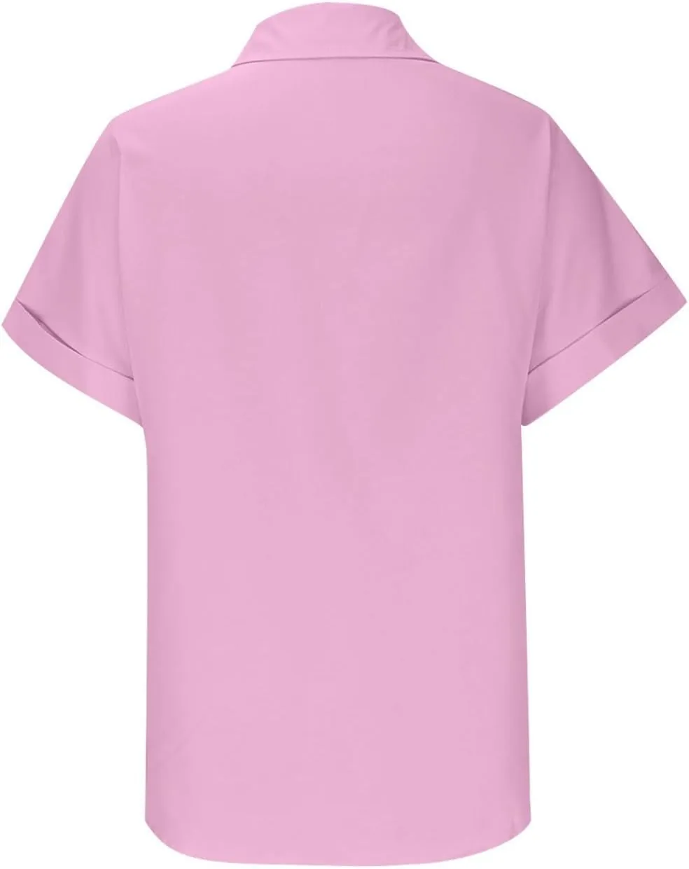 Women's Casual Button Down V Neck Short Sleeve Tops Pleated Blouses Loose Fit Summer Tees 2025 Stylish Fashion Shirt