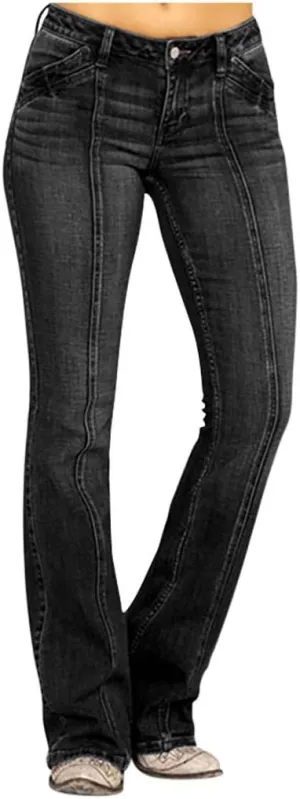 Women's Classic High Women's Baggy Barrel Jeans Casual Mid Leopard Printed Wide Leg Denim Tapered Jean Plus