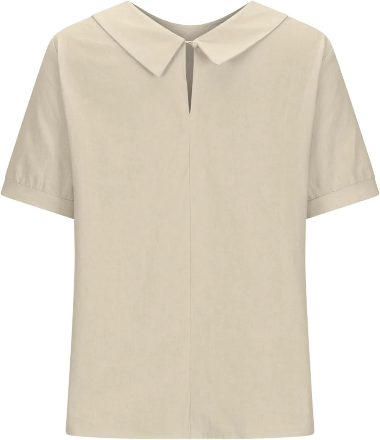 Women's Cotton Shirts Cute Peter Pan Collar Blouse Women Summer Cotton Tops Puff Sleeve Casual Cotton Tunic Tops