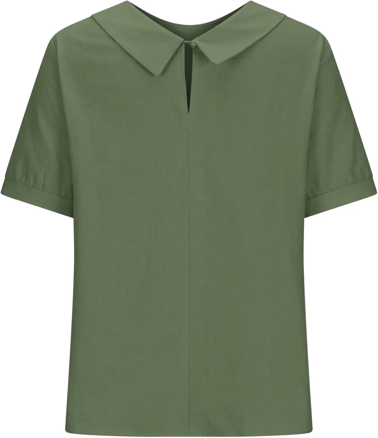Women's Cotton Shirts Cute Peter Pan Collar Blouse Women Summer Cotton Tops Puff Sleeve Casual Cotton Tunic Tops