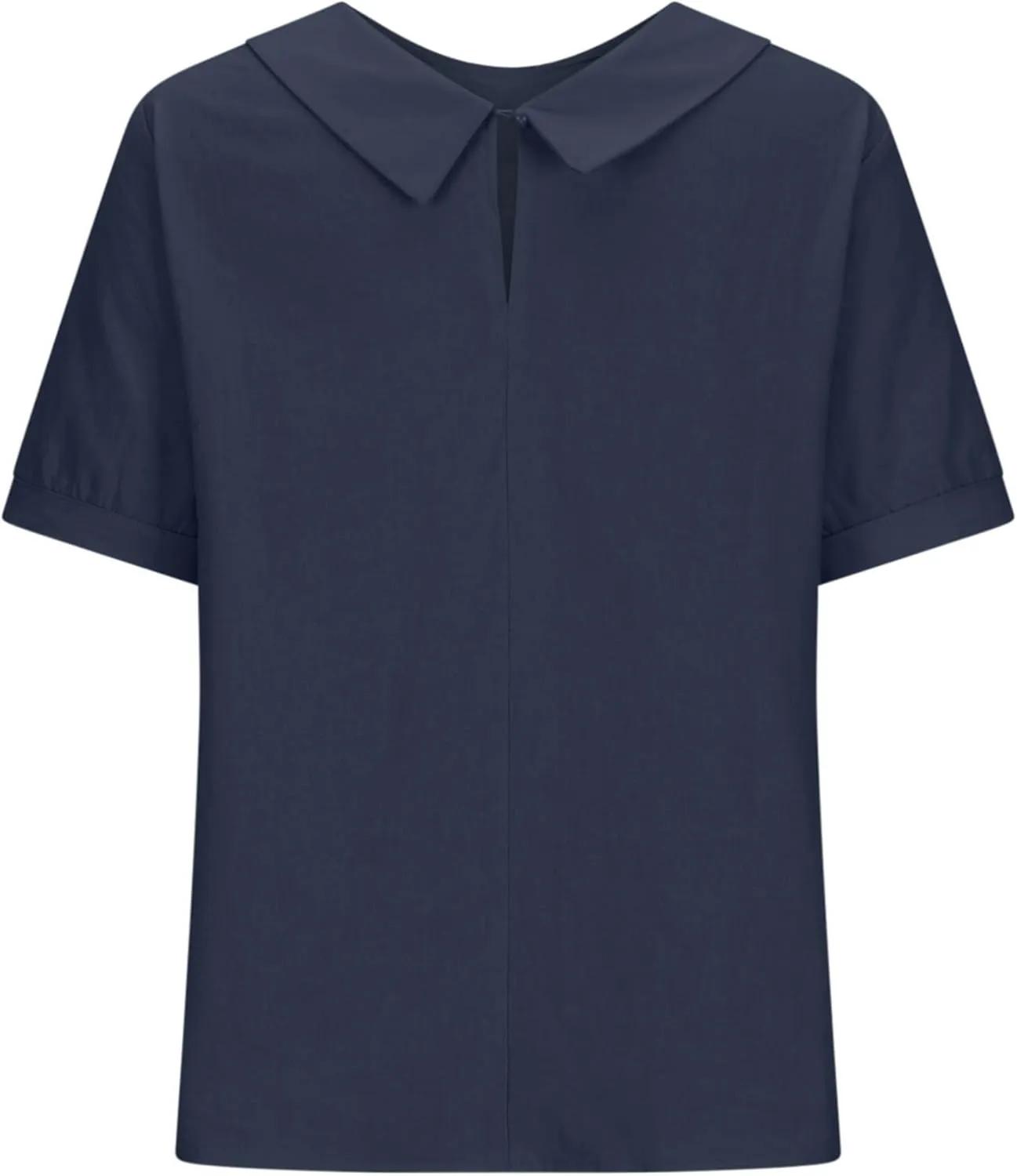 Women's Cotton Shirts Cute Peter Pan Collar Blouse Women Summer Cotton Tops Puff Sleeve Casual Cotton Tunic Tops