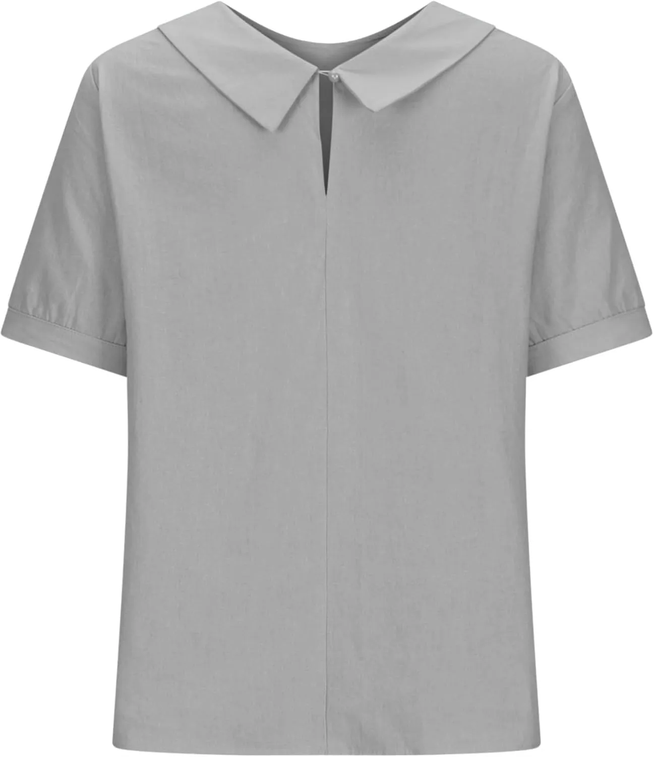 Women's Cotton Shirts Cute Peter Pan Collar Blouse Women Summer Cotton Tops Puff Sleeve Casual Cotton Tunic Tops