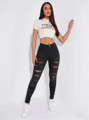 Womens Denim Trousers High Waist Skinny Pants for Women All Match Slim Fit Jeans Dark Blue Light Blue and Black Denim