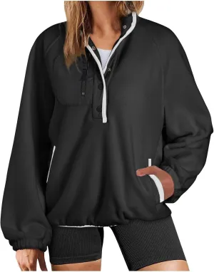 womens fleece sweatshirt jacket 2024 trendy long sleeve sherpa lined thermal pullover tops long sleeve outwear coat