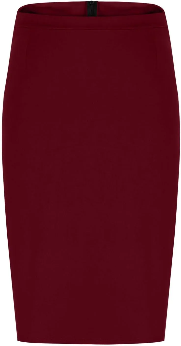 Womens High Waist Bodycon Skirts Summer Casual Soft Stretchy Slim Fit Split Slit Hem Business Work Midi Pencil Skirt
