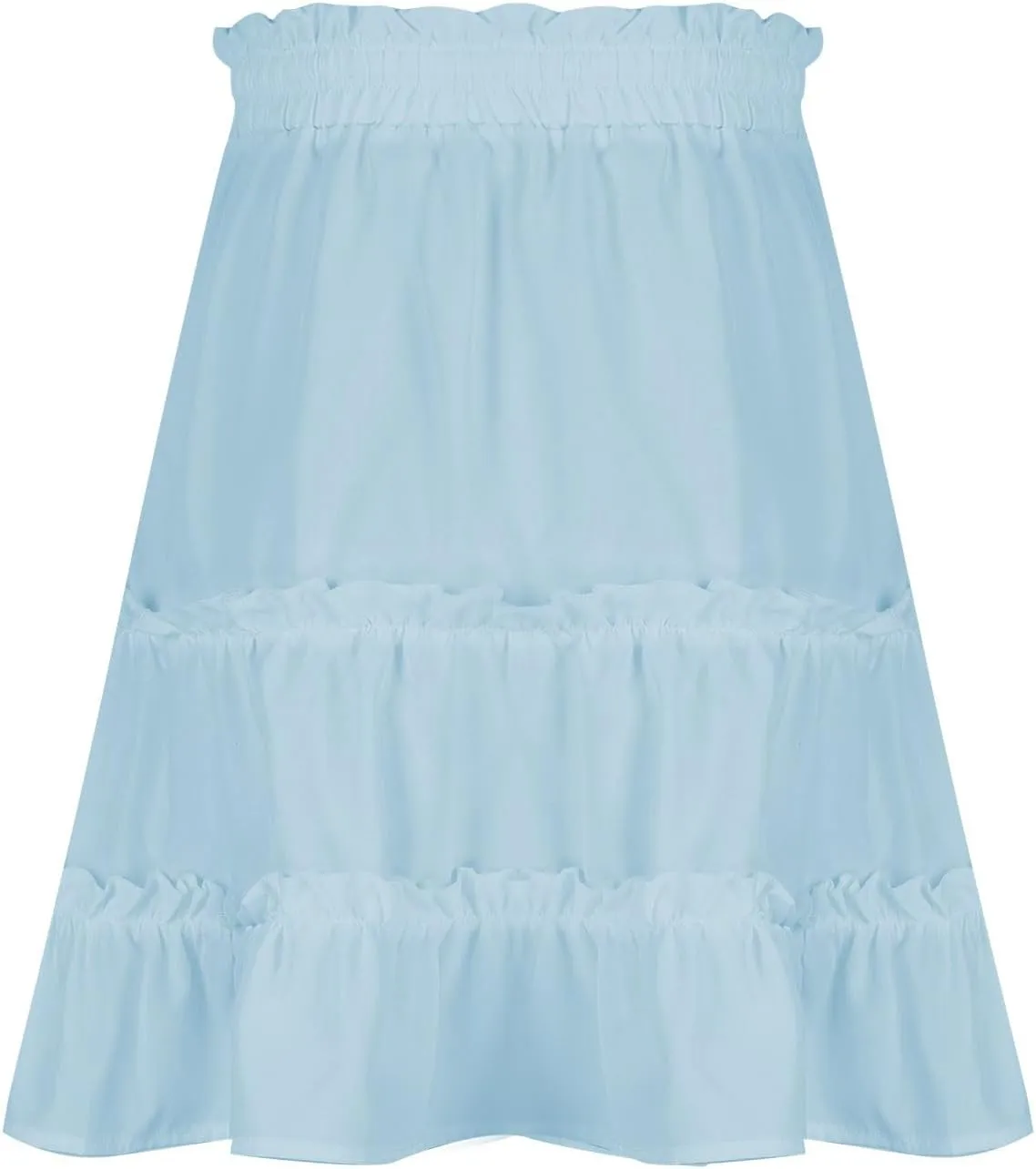 Women's High Waisted Casual Mini Skirt Drawstring Layered Frill Trim A-Line Skirts Summer Boho Flowy Beach Skirts