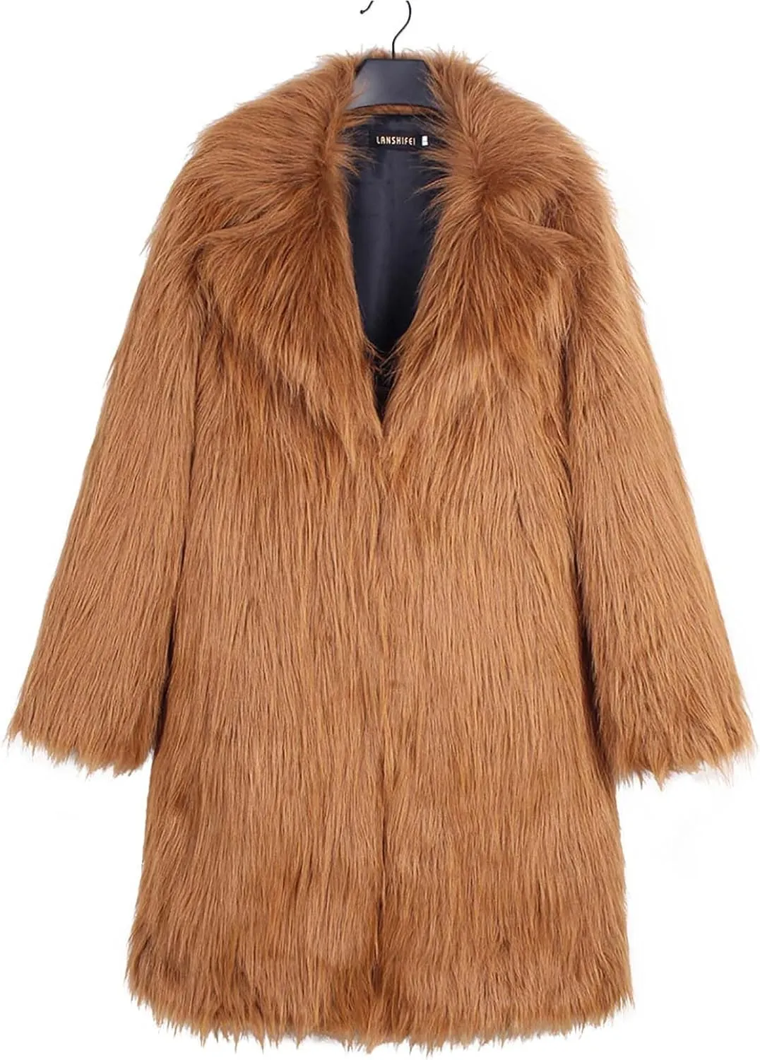 Womens Long Faux Fur Coat Oversized Loose Winter Jackets Trendy Luxury Trench Coat 2024 Open Front Lapel Outerwear
