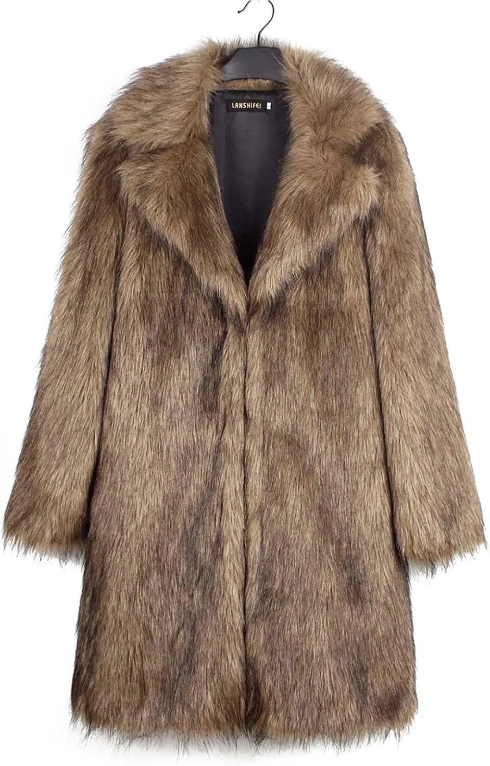 Womens Long Faux Fur Coat Oversized Loose Winter Jackets Trendy Luxury Trench Coat 2024 Open Front Lapel Outerwear