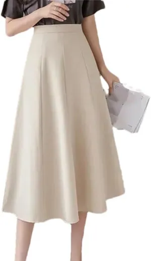 Womens Office Work Formal A Line Skirts Summer Casual High Waisted Party Flowy Maxi Skirt