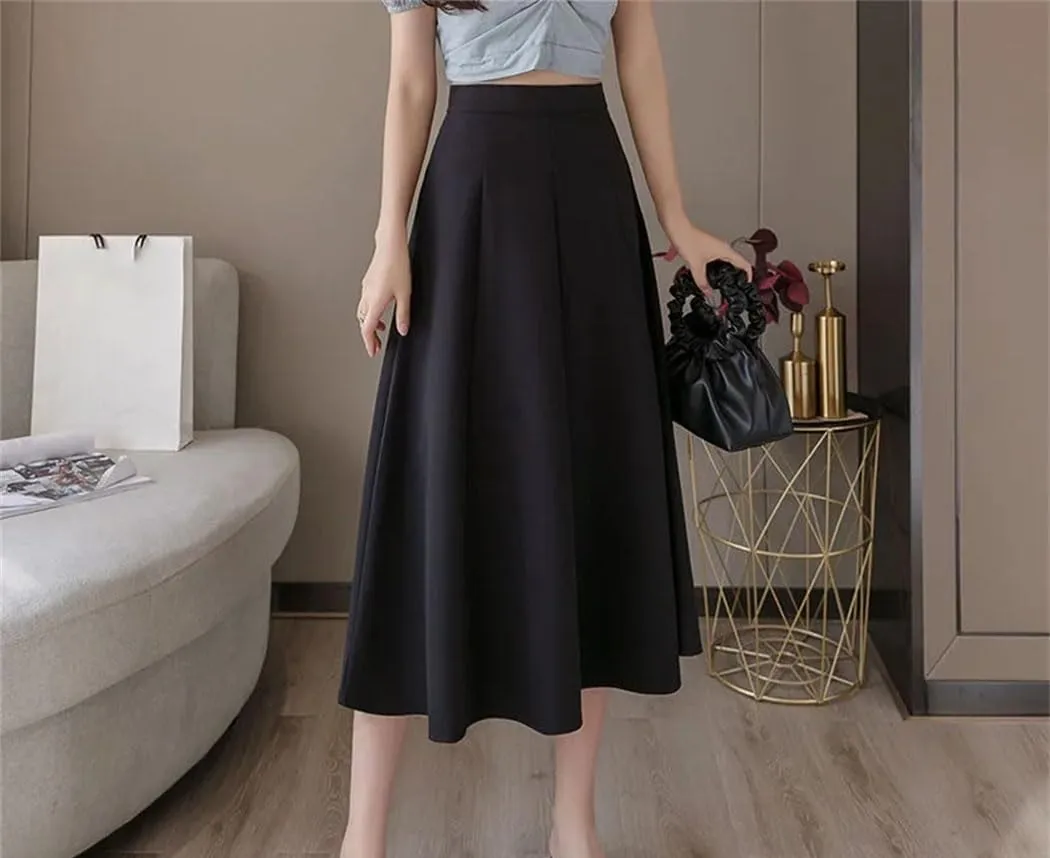 Womens Office Work Formal A Line Skirts Summer Casual High Waisted Party Flowy Maxi Skirt