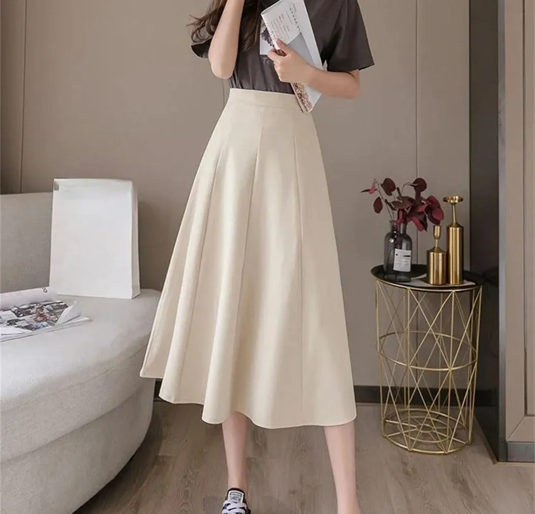 Womens Office Work Formal A Line Skirts Summer Casual High Waisted Party Flowy Maxi Skirt