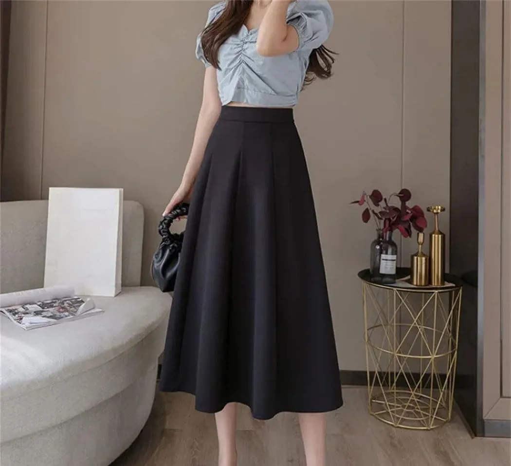 Womens Office Work Formal A Line Skirts Summer Casual High Waisted Party Flowy Maxi Skirt