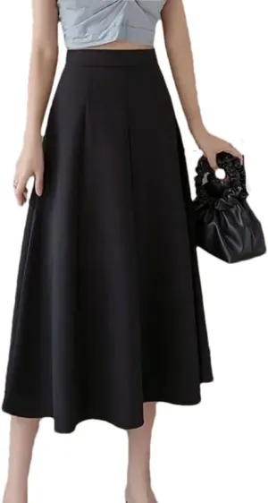 Womens Office Work Formal A Line Skirts Summer Casual High Waisted Party Flowy Maxi Skirt