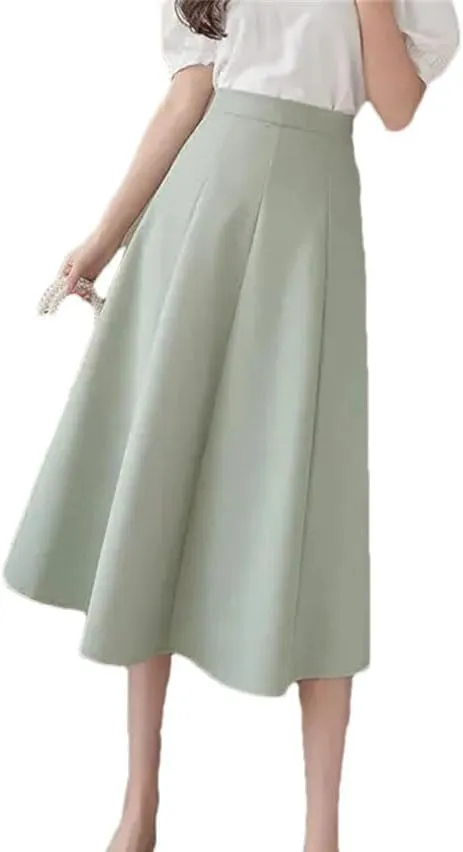 Womens Office Work Formal A Line Skirts Summer Casual High Waisted Party Flowy Maxi Skirt
