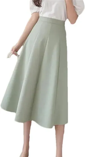 Womens Office Work Formal A Line Skirts Summer Casual High Waisted Party Flowy Maxi Skirt