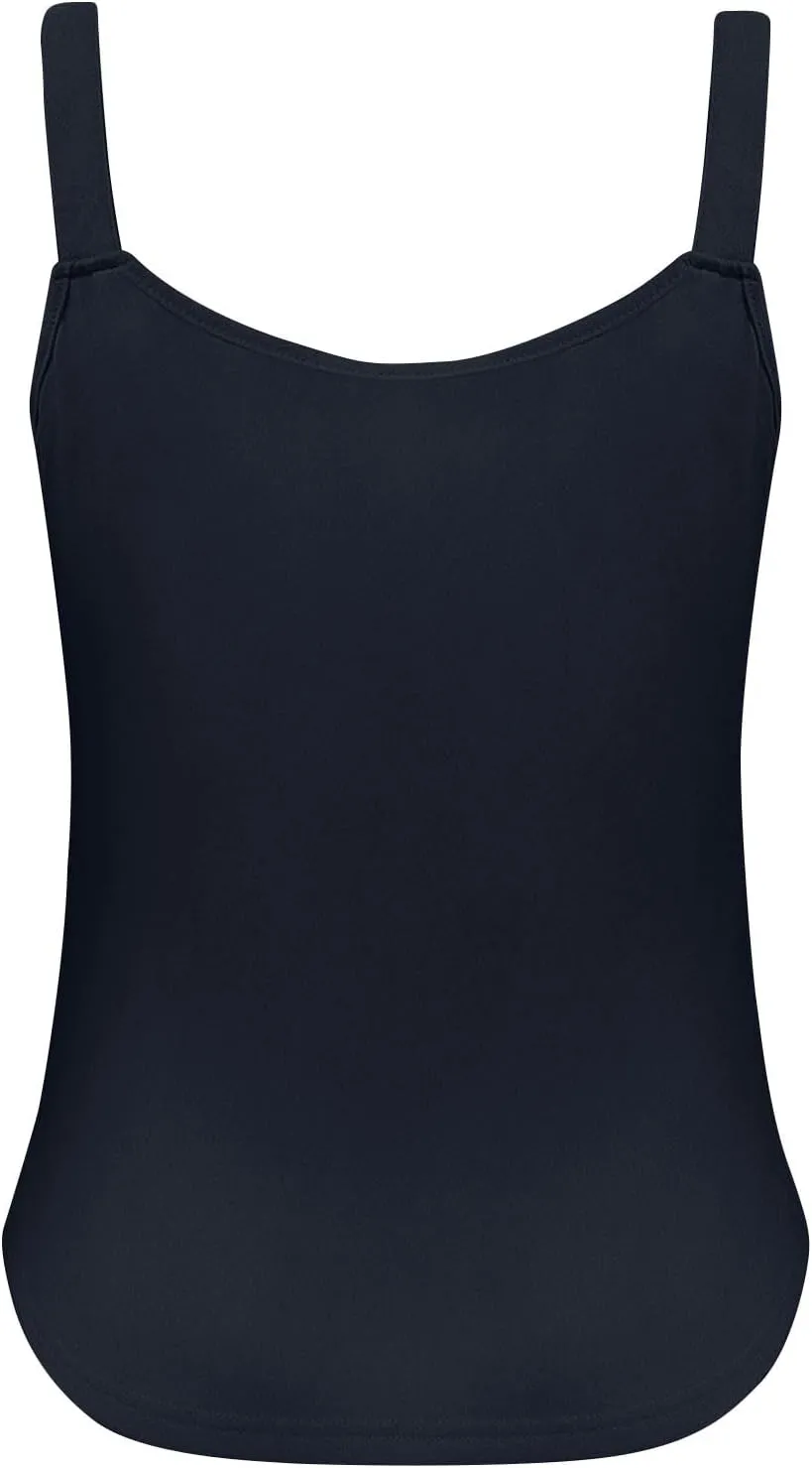 Womens Plus Size Summer Tops Scoop Neck O Ring Shoulder Tank Tops Casual Sleeveless Button Front Solid Basic T Shirt Blouse
