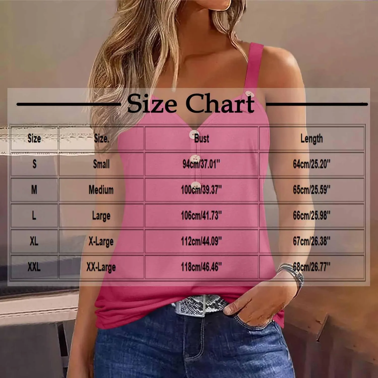 Womens Plus Size Summer Tops Scoop Neck O Ring Shoulder Tank Tops Casual Sleeveless Button Front Solid Basic T Shirt Blouse