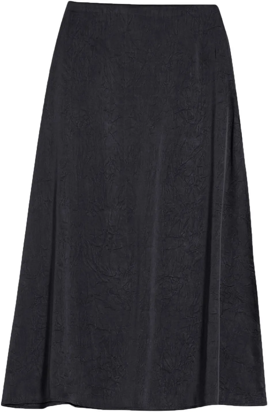 Women's Satin Casual Midi Skirt, Solid Color High Waisted Basic A-Line Skirts Lightweight Comfy Flowy Clothes