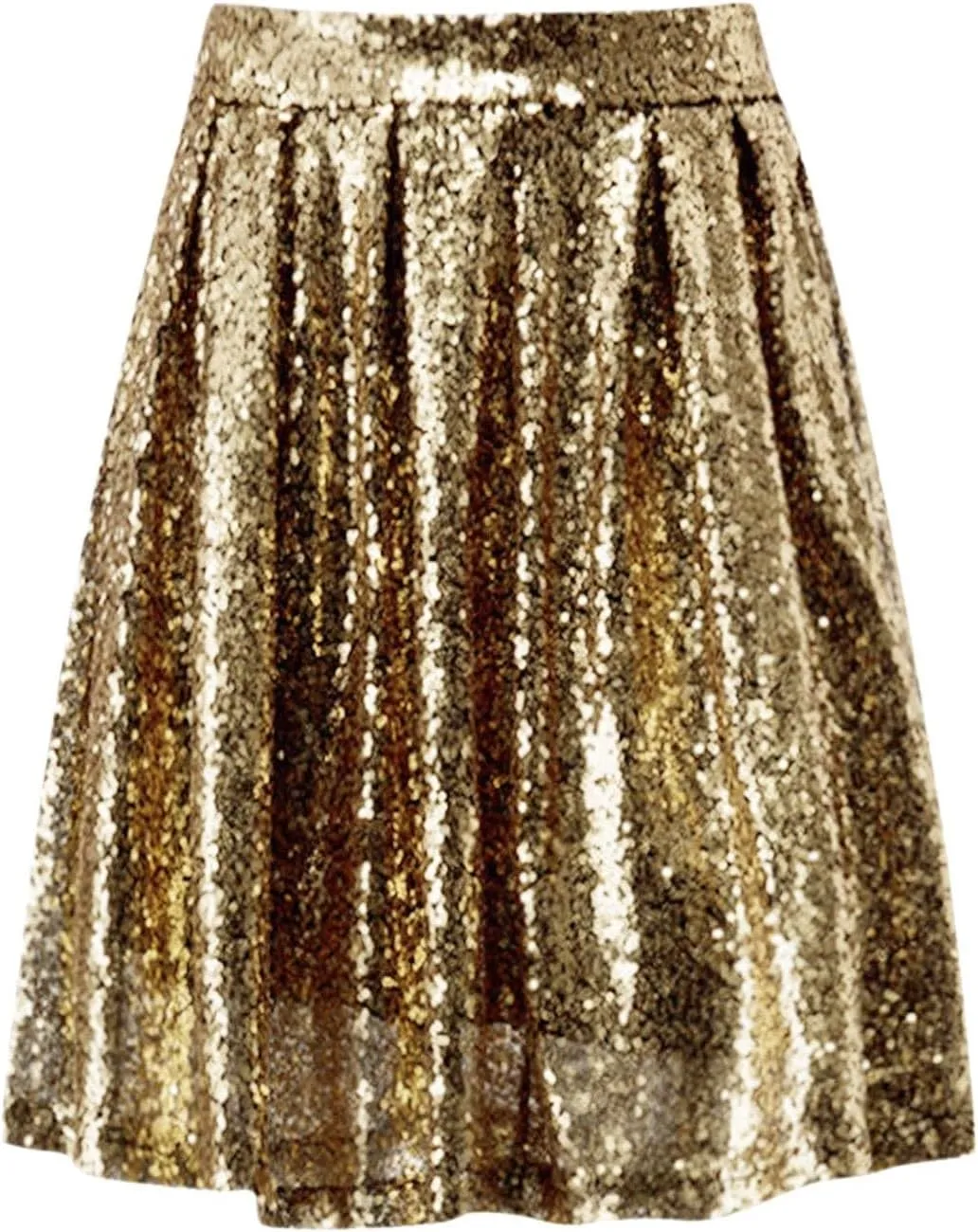 Women's Sequin Skirt Sparkle Stretchy Birthday Cake Skirt Puffy Skirt Mini Skirts with Belt Club Night Silver