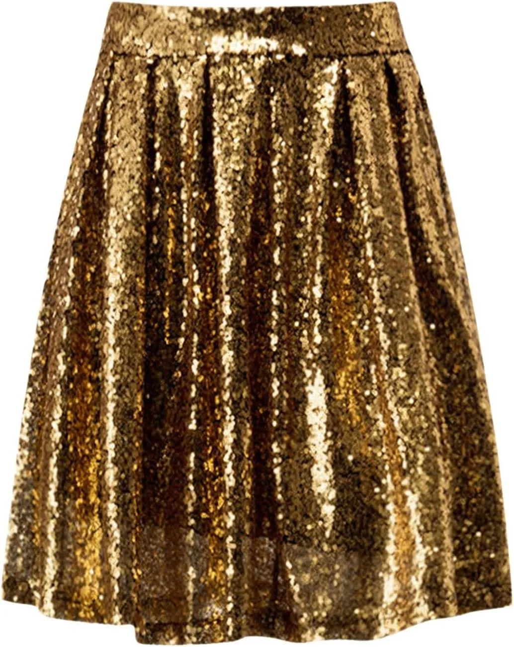 Women's Sequin Skirt Sparkle Stretchy Birthday Cake Skirt Puffy Skirt Mini Skirts with Belt Club Night Silver