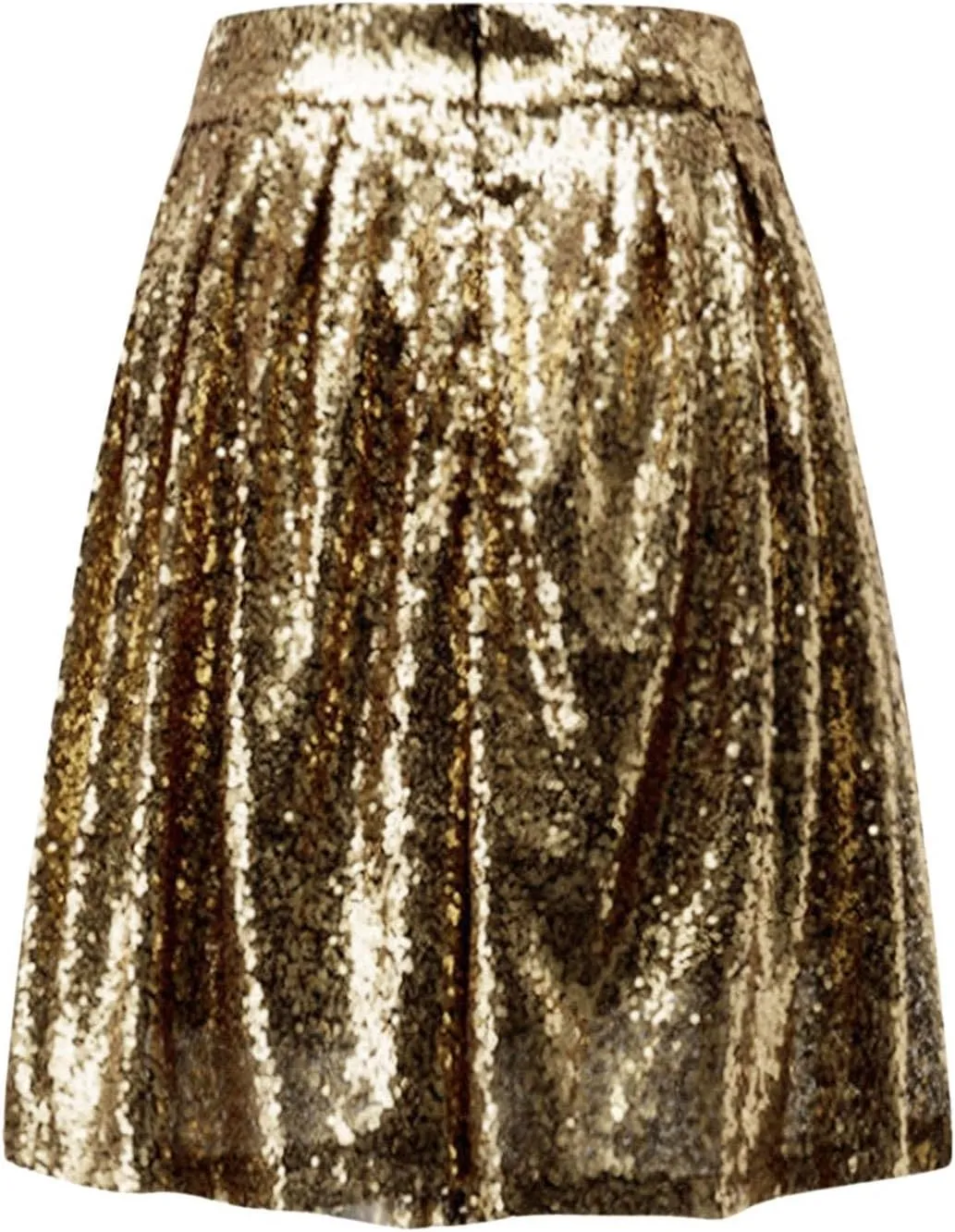 Women's Sequin Skirt Sparkle Stretchy Birthday Cake Skirt Puffy Skirt Mini Skirts with Belt Club Night Silver