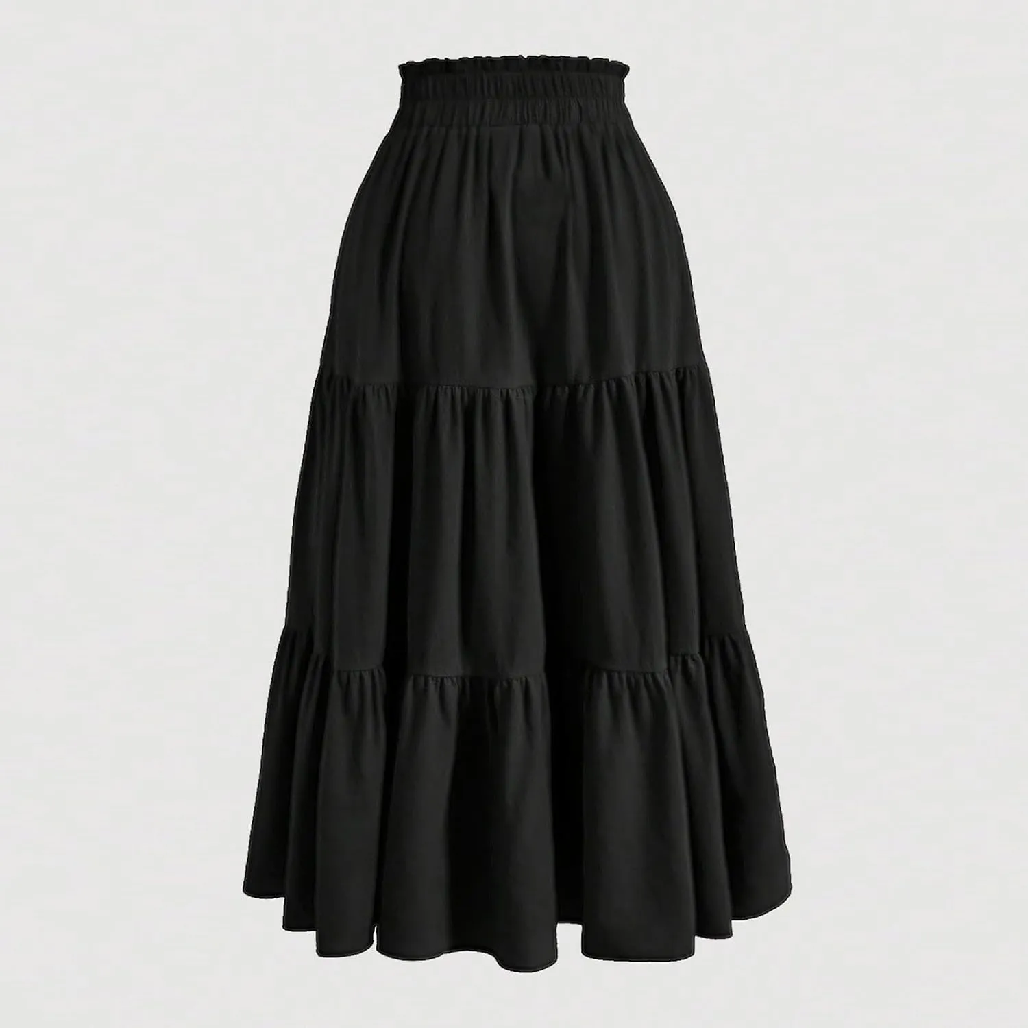 Womens Skirts Midi Length Floral Tiered Skirt Drawstring Summer Pleated Flowy Vacation A Line Skirt with Pockets
