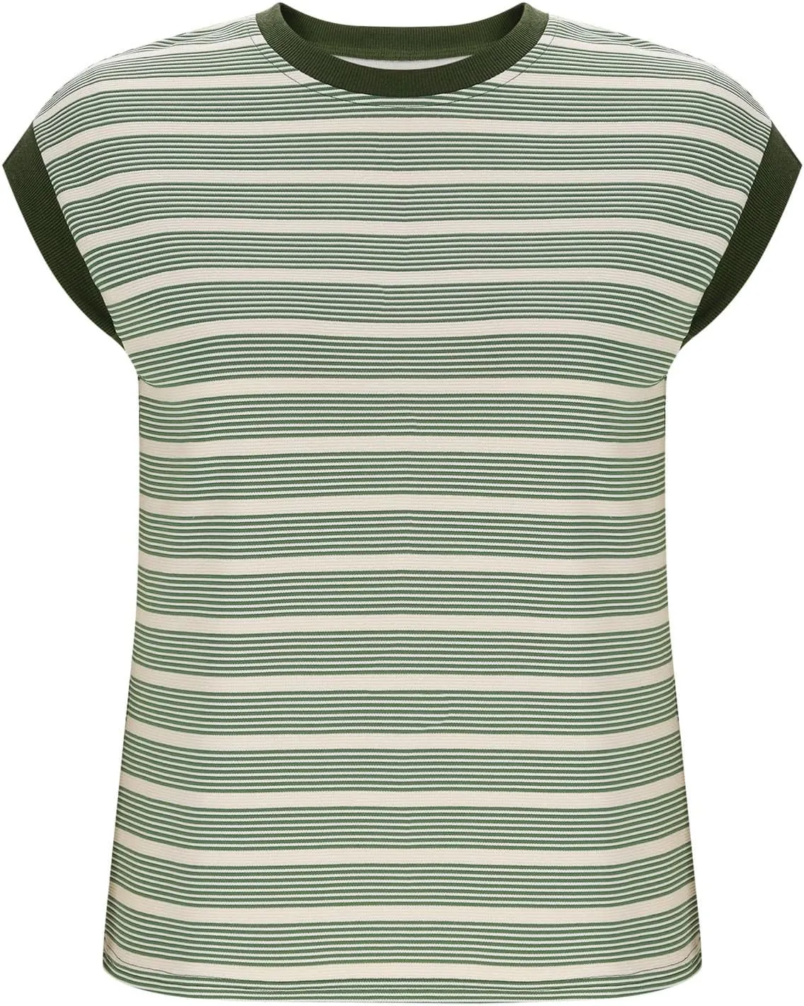 Women's Striped Knit Summer Tank Tops, Fashion Loose Cap Sleeve Casual Shirts Going Out Trendy Clothes