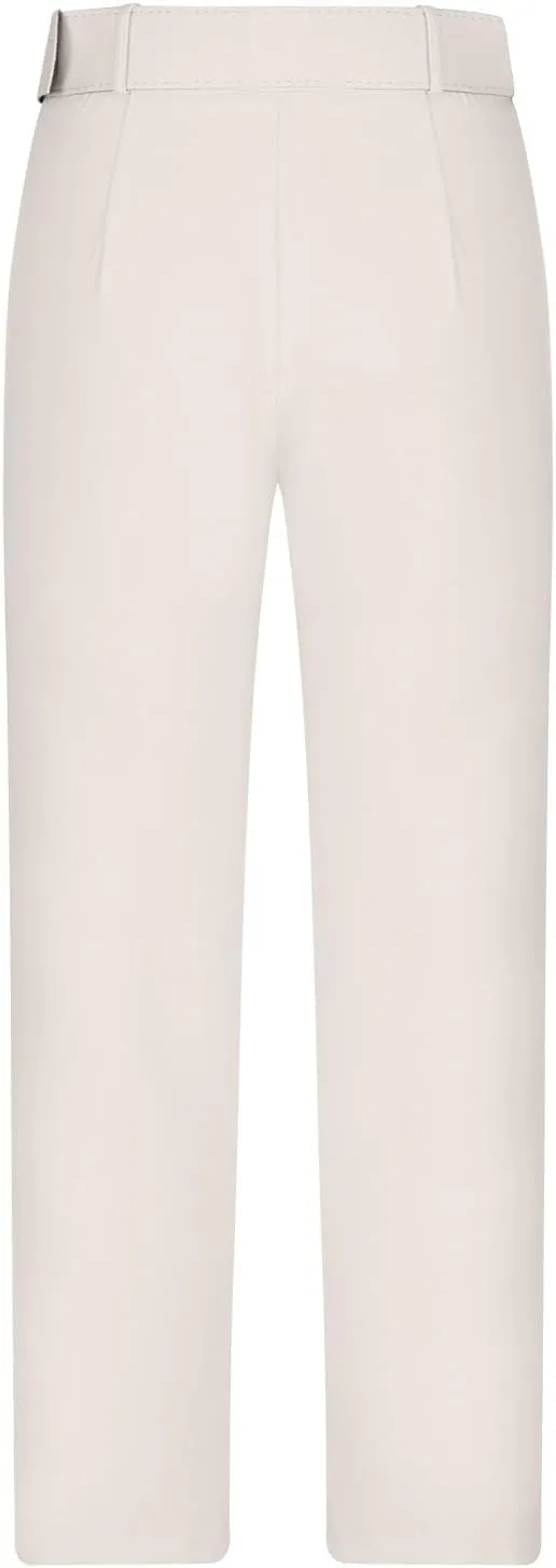 Womens Suit Pants Casual Stretch Loose Fit Straight Belted Waisted Business Suit Pants Fashion Work Office Trousers