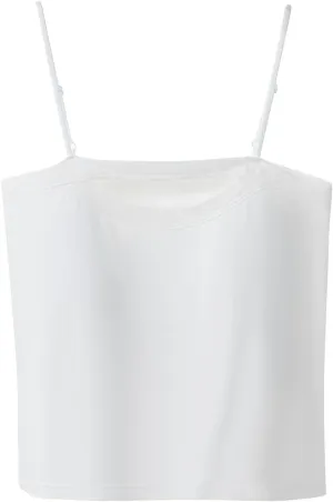 Women's Summer Crop Camisole Tops Built in Bra, Sleeveless Spaghetti Strap Cool Casual Shirts Basic Cami