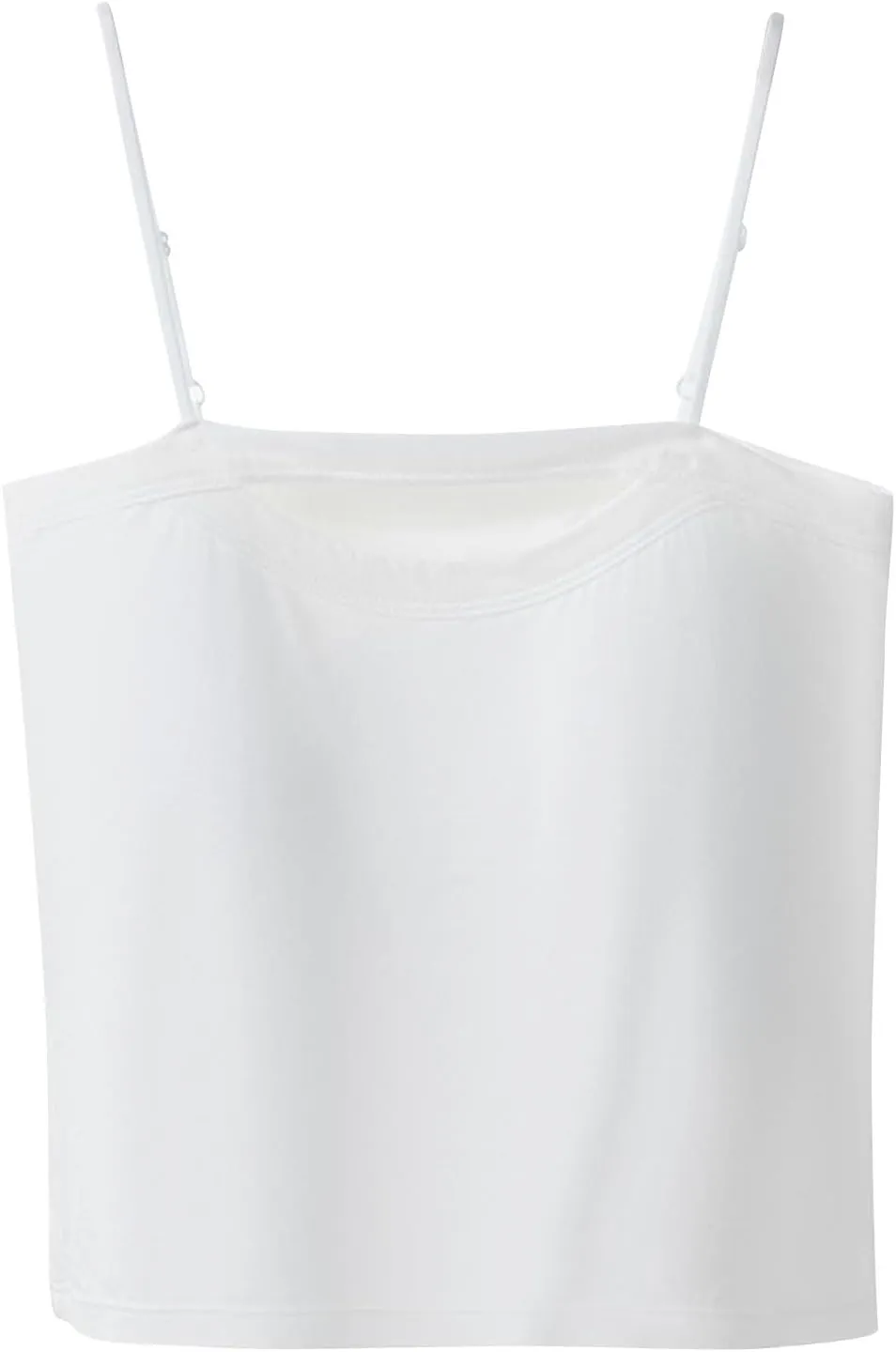 Women's Summer Crop Camisole Tops Built in Bra, Sleeveless Spaghetti Strap Cool Casual Shirts Basic Cami