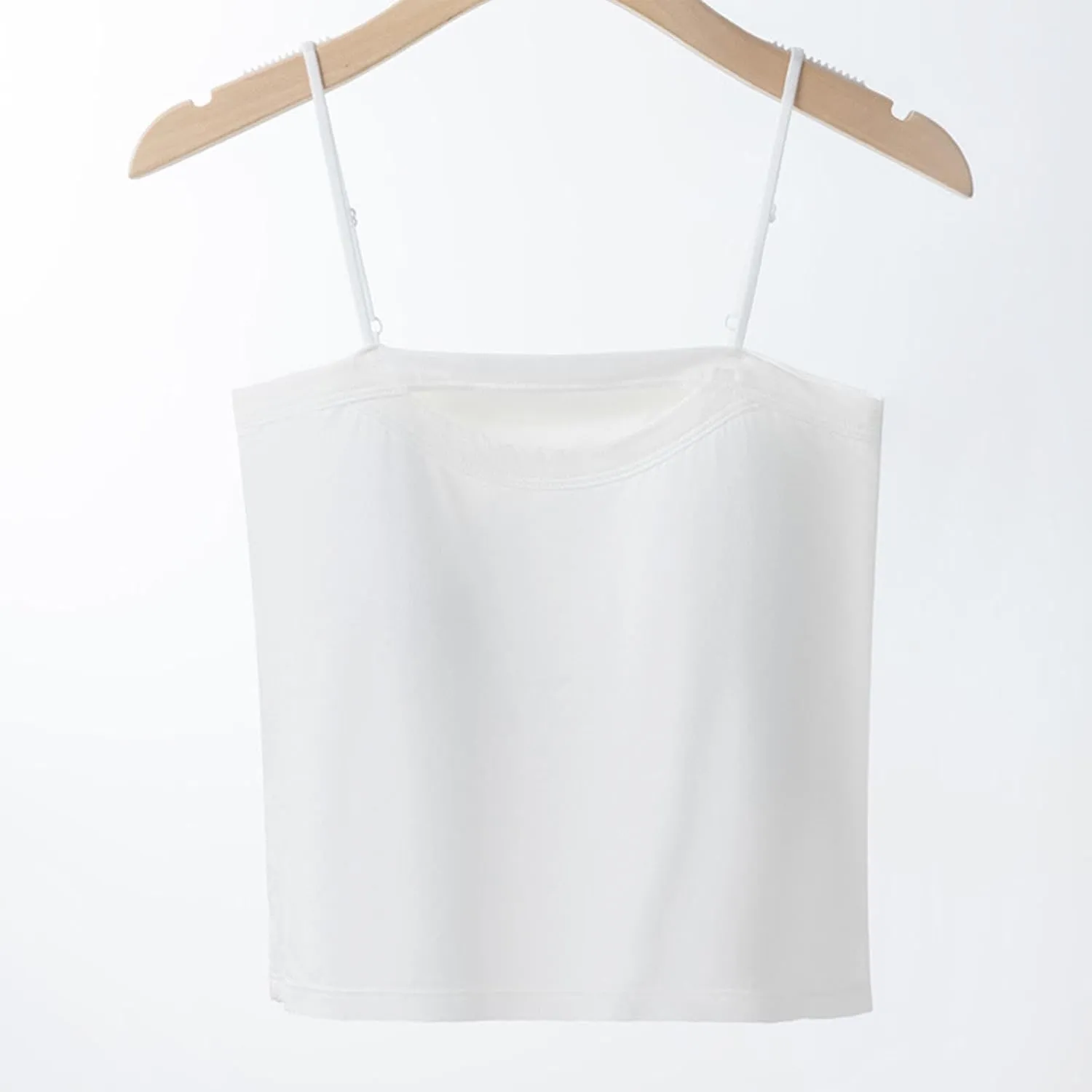 Women's Summer Crop Camisole Tops Built in Bra, Sleeveless Spaghetti Strap Cool Casual Shirts Basic Cami