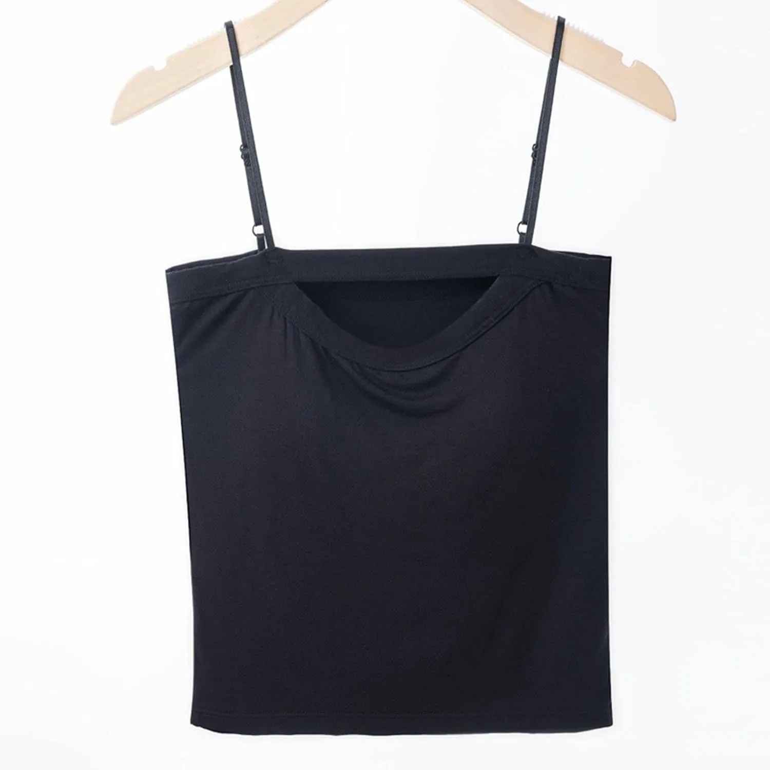 Women's Summer Crop Camisole Tops Built in Bra, Sleeveless Spaghetti Strap Cool Casual Shirts Basic Cami