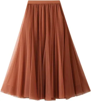 Women's Summer Elastic Waist Bohemian Print Beach Outfits High Waist Casual Maxi Skirt A-Line Tiered Long Skirt
