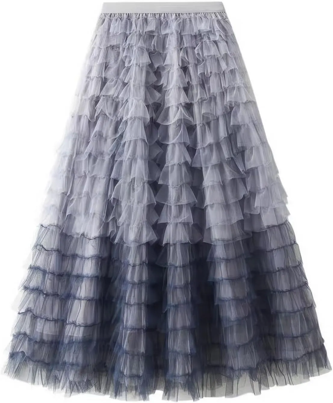 Women's Summer Elastic Waist Tiered Maxi Skirt High Waist Casual Beach Outfits Bohemian Print A-Line Long Skirt
