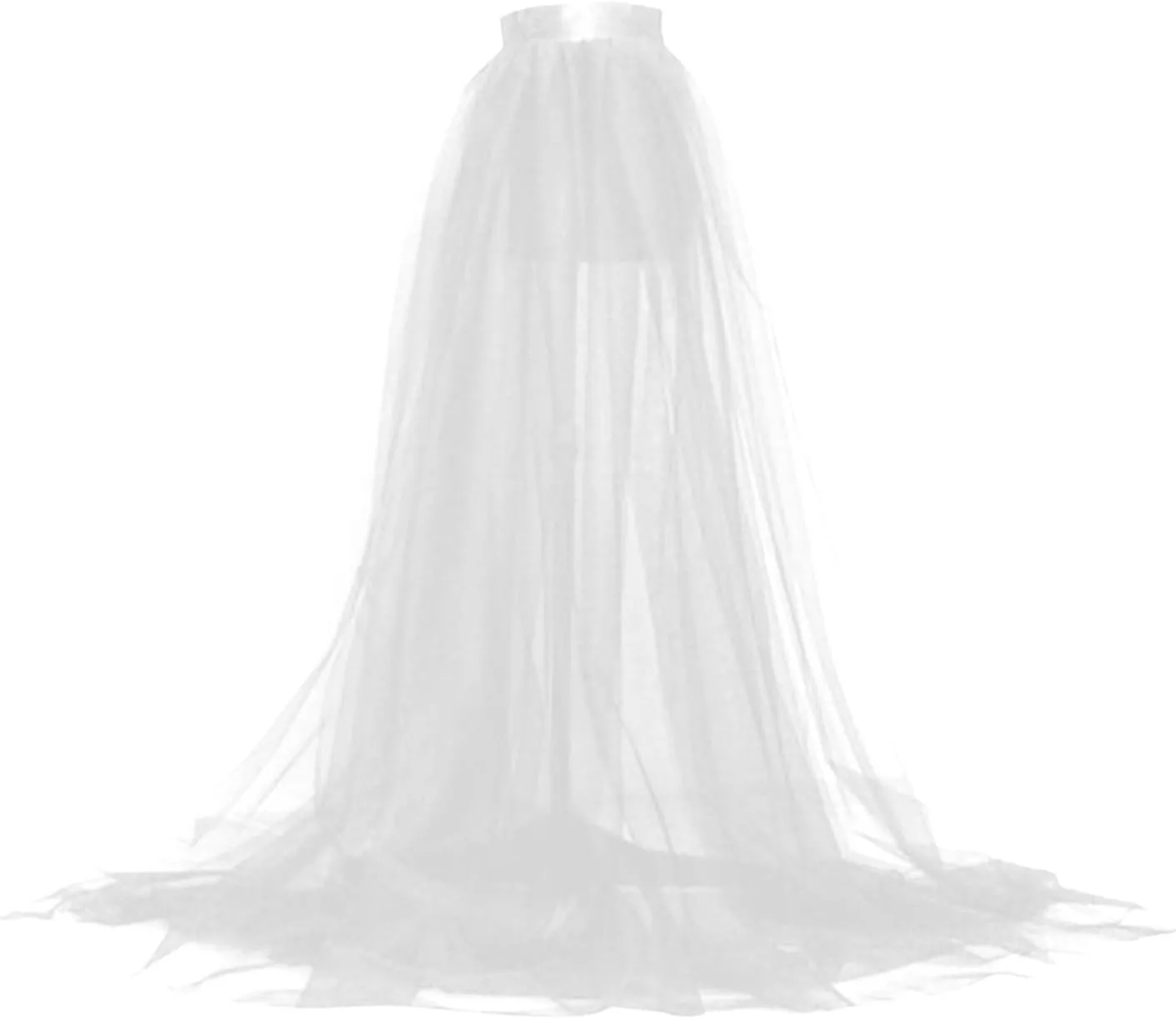 Women's Tulle Tutu Long Skirts Wedding Party Cocktail Prom Skirts Bandage Mesh Maxi Overskirt Overlay Long Bridal Dress