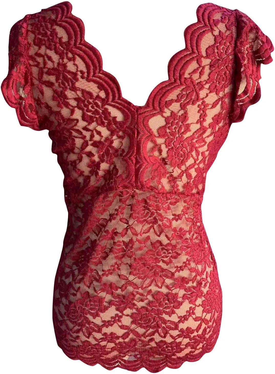 Womens V Neck Low Cut Y2K Short Sleeve Crop Tops Lace T-Shirt Summer Going Out Tops Sexy Casual Blouse