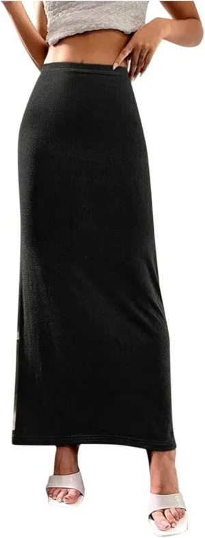 Womens Vintage Elastic High Waist Velvet Skirt Dressy Elegant Cocktail Wedding Evening Party Maxi Bodycon Skirts