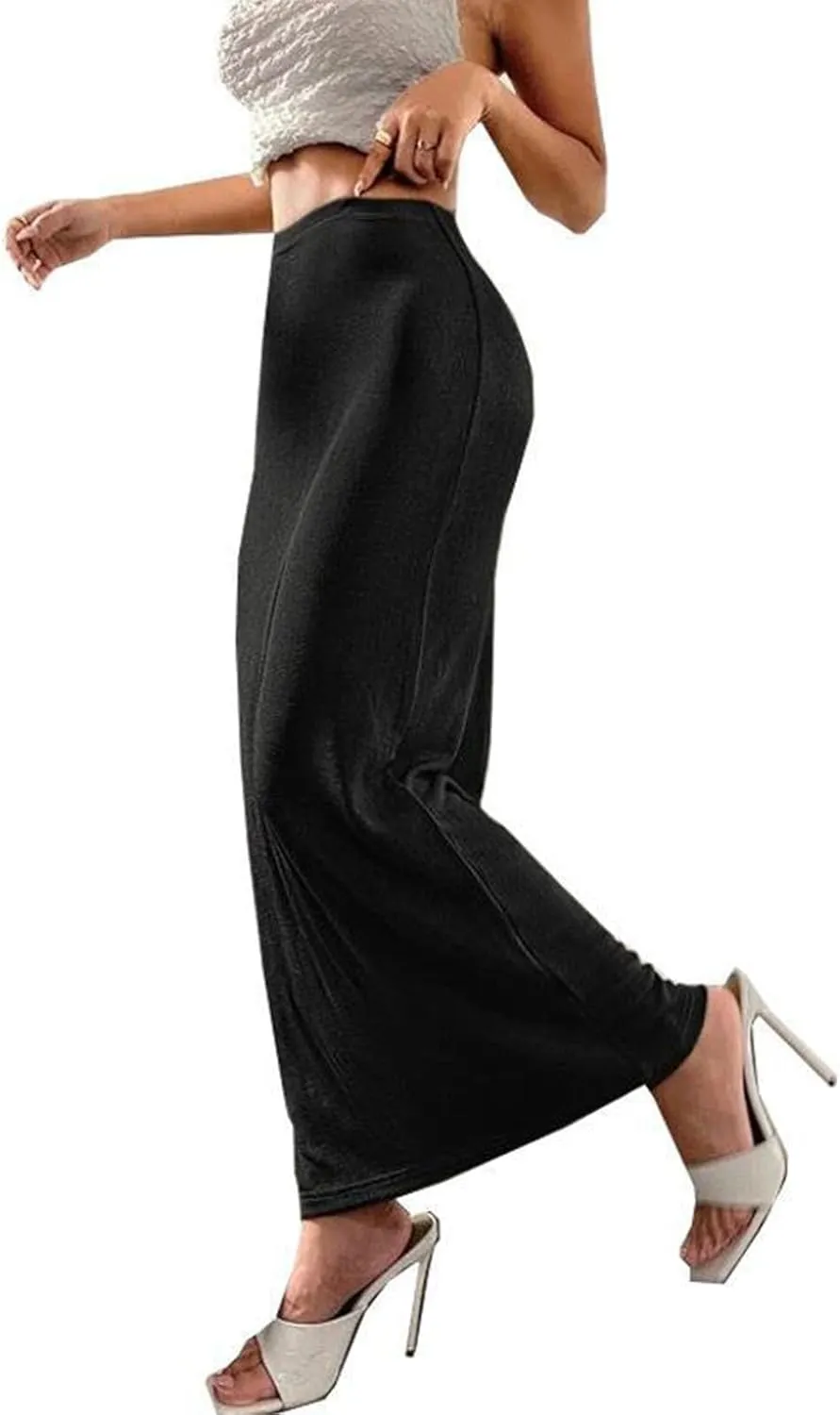Womens Vintage Elastic High Waist Velvet Skirt Dressy Elegant Cocktail Wedding Evening Party Maxi Bodycon Skirts