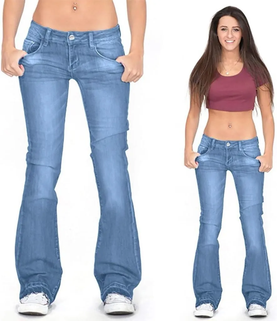 Women's Wedgie Straight Jeans Mid Womens Poket Lace Denim Casual Women's Jeans Trendy Jeans for Women 2024 Women's