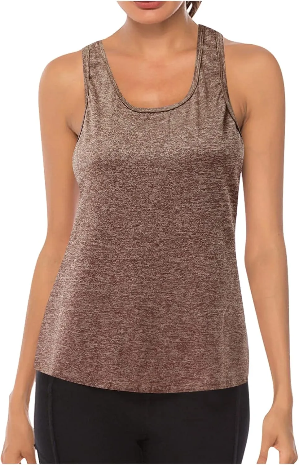Workout Tops for Women Quick Dry Athletic Yoga Blouse Loose Fit Racerback Mesh Backless Muscle Tank Running Shirts