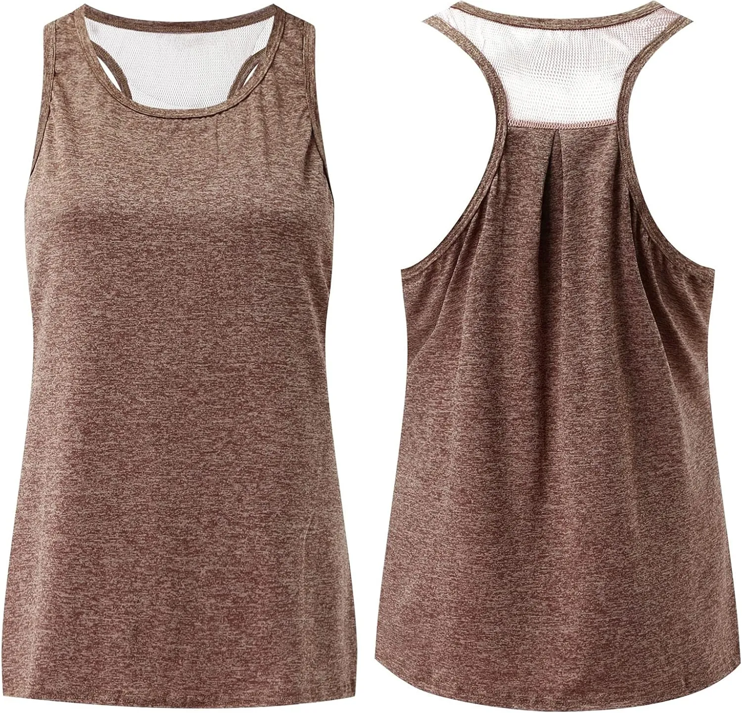 Workout Tops for Women Quick Dry Athletic Yoga Blouse Loose Fit Racerback Mesh Backless Muscle Tank Running Shirts
