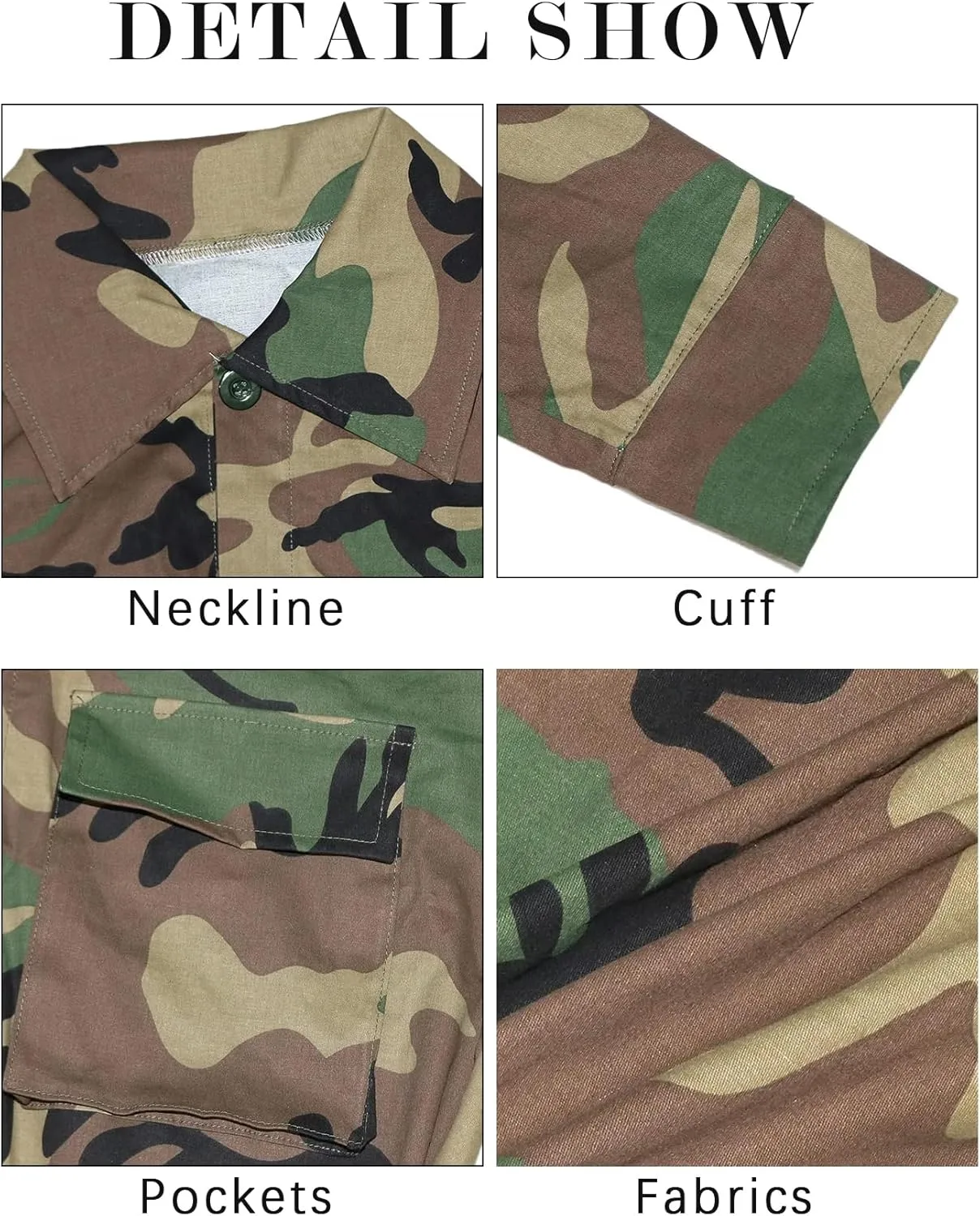 Yimoon Camo Jacket Women Cropped Army Fatigue Jacket Crop Camouflage Top Camo Outfits Casual Cargo Trendy Long Sleeve Tops