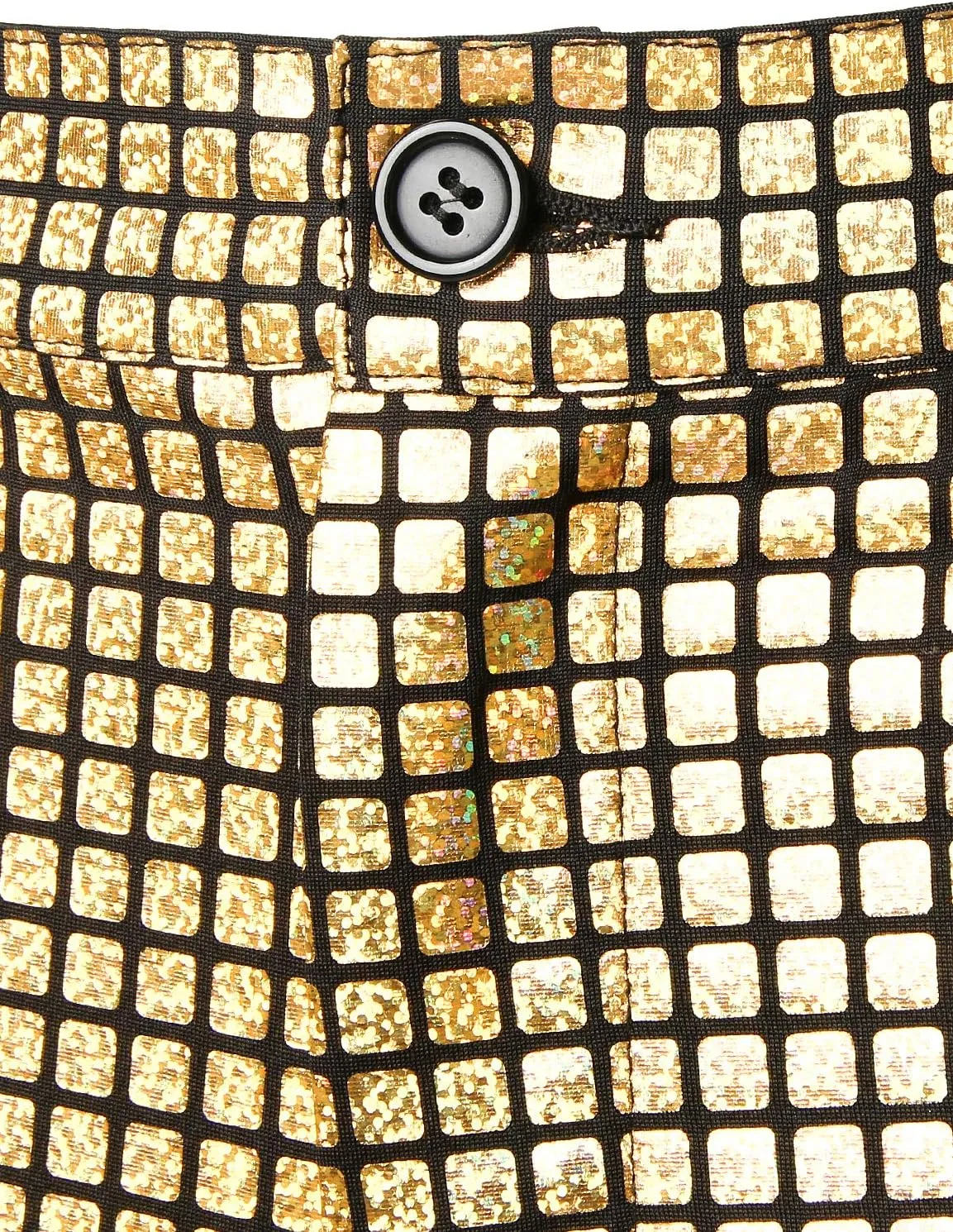 ZEROYAA Mens Night Club Metallic Gold Suit Pants/Straight Leg Trousers