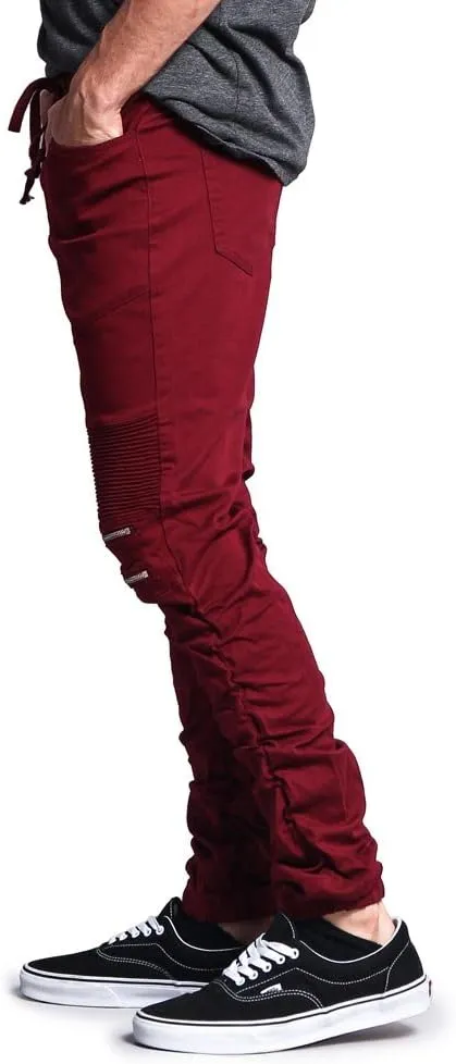 Zipper Knee Biker Twill Jogger Pants