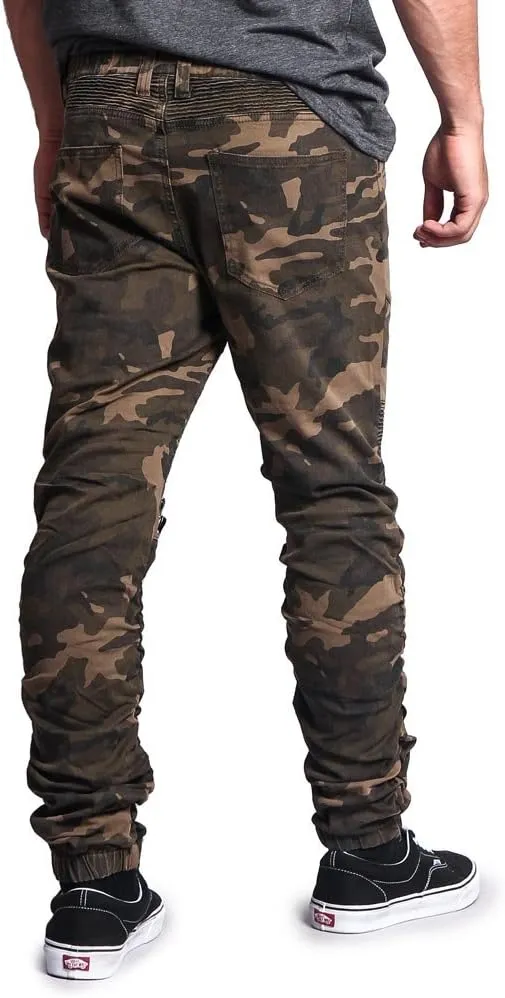 Zipper Knee Biker Twill Jogger Pants