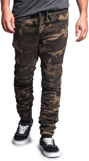 Zipper Knee Biker Twill Jogger Pants