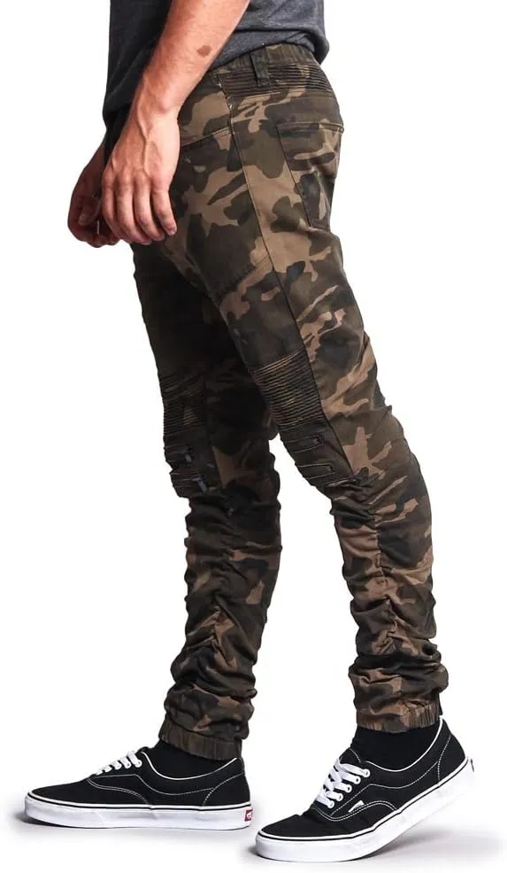 Zipper Knee Biker Twill Jogger Pants